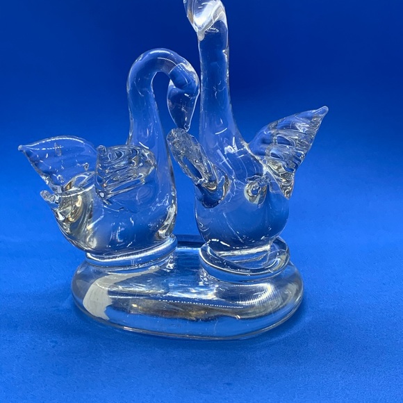 Crystal Glass Double Swans Paperweight Paradies - Picture 1 of 12